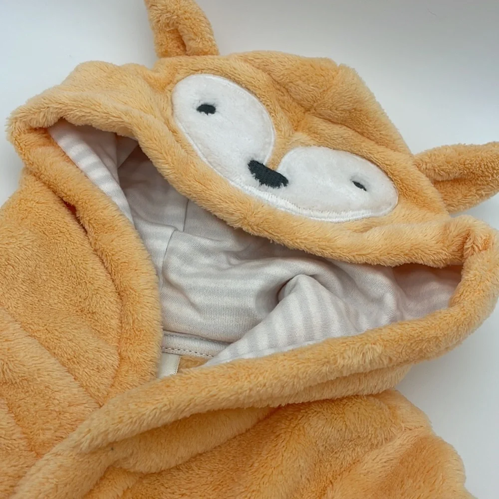 Cloud Island Target Baby Fox Plush Hooded Bath Robe - Peach Orange